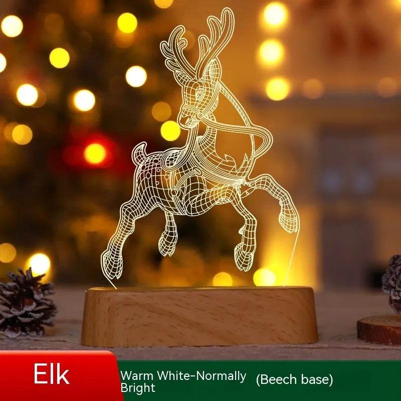 Christmas Decoration 3D Lamp Acrylic LED Night Lights New Year Valentines Day Christmas Kids Gift Christmas Ornaments