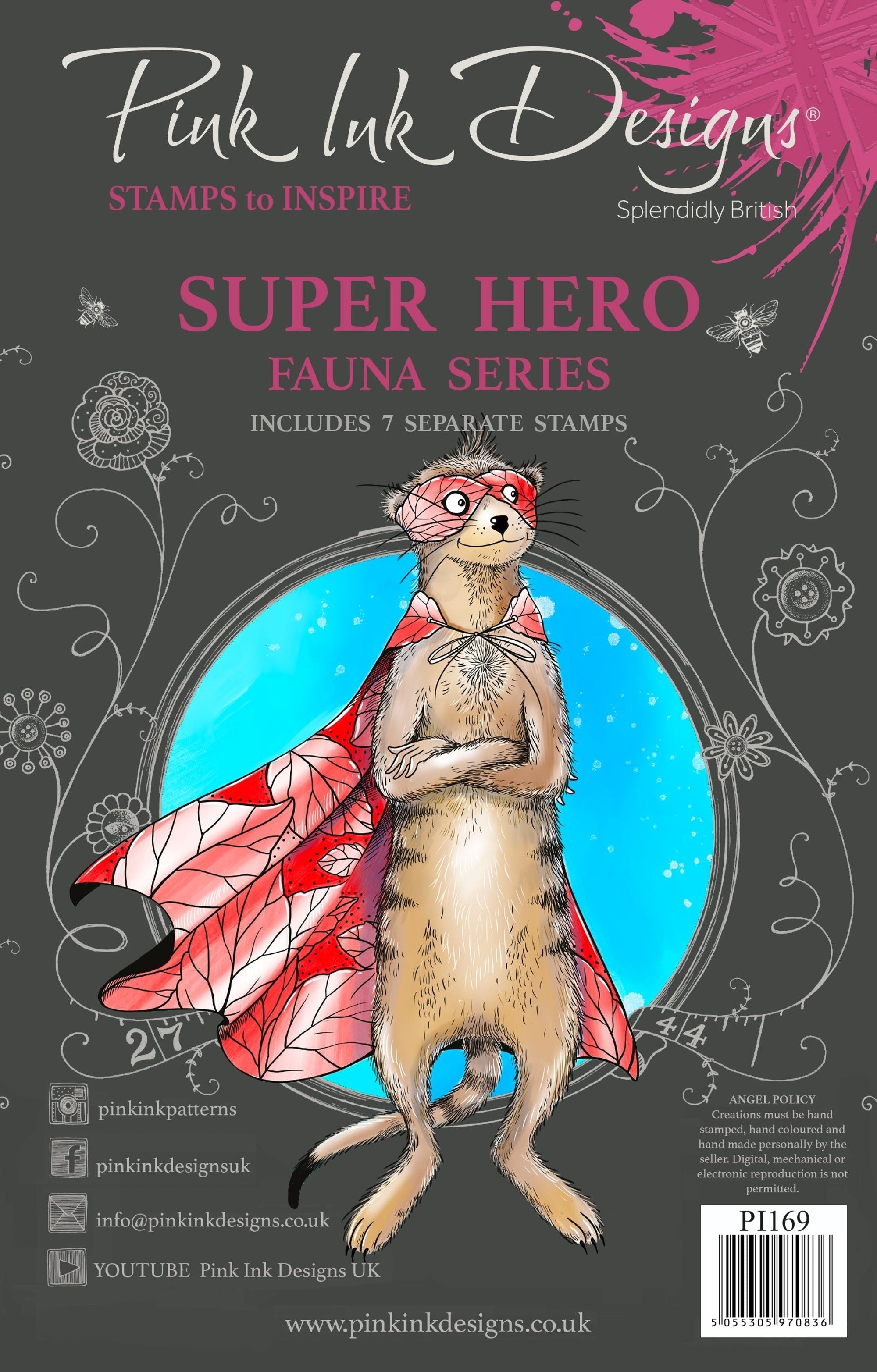 Pink Ink Designs Super Hero 6 in x 8 in Clear Stamp Set
