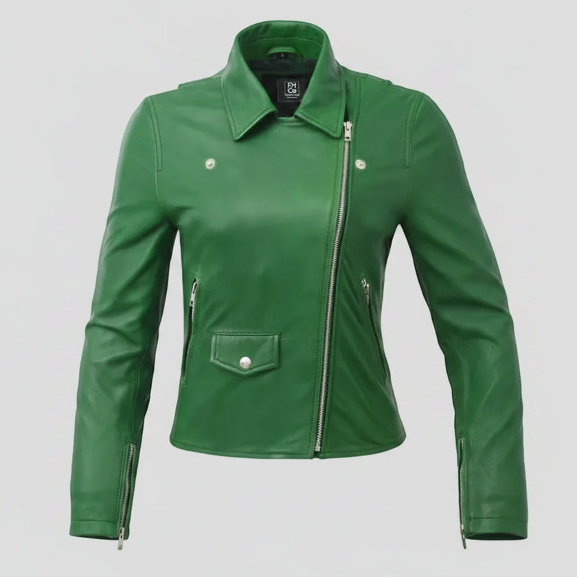 Women’s Lightweight Leather Fashion Jacket | Soft Naked Cowhide Casual Moto Style