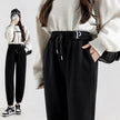 Fleece-lined Casual Harem Drawstring sweat Pants For Women