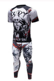 Men’s MMA Compression Rash Guard Set – Anime BJJ Grappling Fight Shorts & Leggings Training Gear