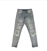 Destroyed ripped Denim jeans Pant men straight leg men