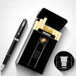 Ten conventional thin cigarette rechargeable cigarette case