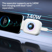 Smart USB-C Splitter with Fast Charging & Auto Power-Off Safe Charging Protection