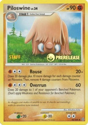 Piloswine - 46/100 (Prerelease) [Staff] - Nintendo Promos