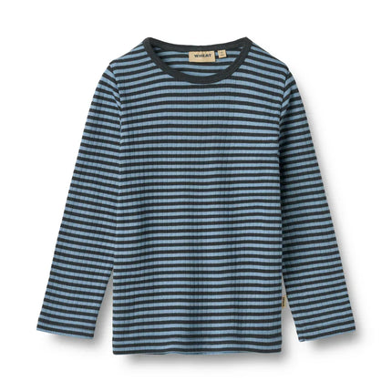 Long Sleeve T-shirt Stig | Bright Blue Stripe | Wheat Kids