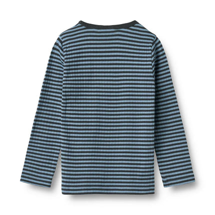 Long Sleeve T-shirt Stig | Bright Blue Stripe | Wheat Kids