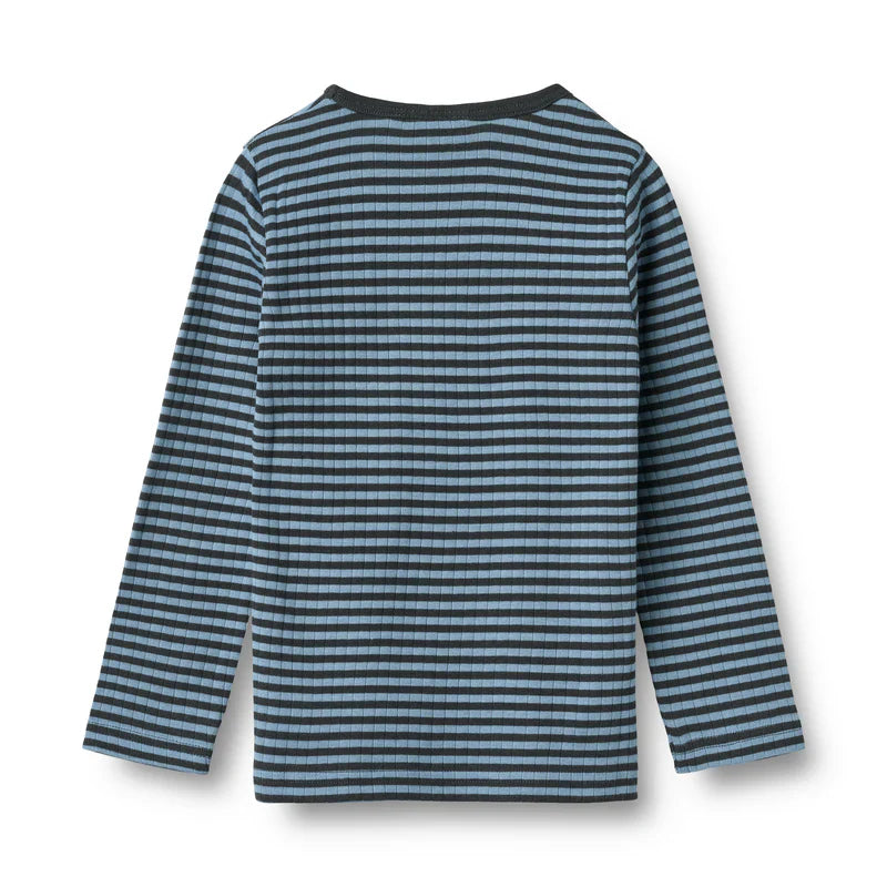 Long Sleeve T-shirt Stig | Bright Blue Stripe | Wheat Kids