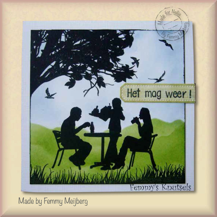 Nellie's Choice Clear Stamp Silhouette Teenagers Series Terrace