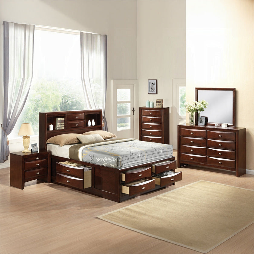 Neend Multi Drawer Storage Platform Bed - Espresso