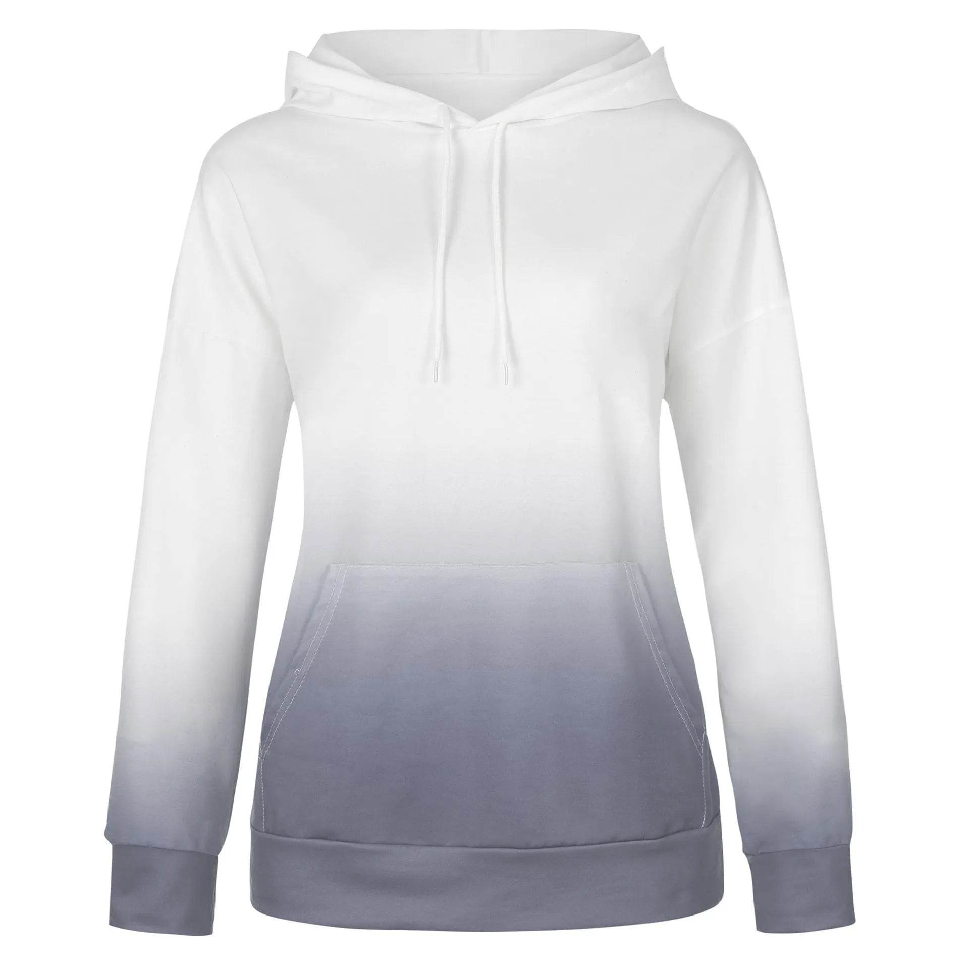 Women Tie-dye print hooded long sleeves