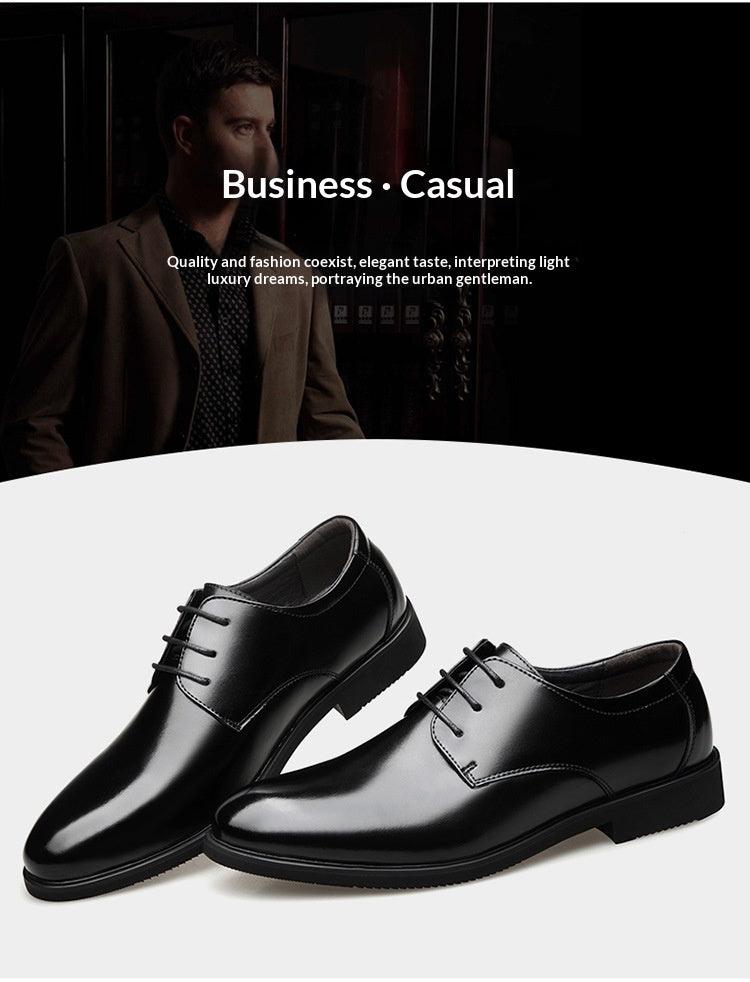 Men's Genuine Leather Business Dress Shoes – Wide Fit, Sizes 34–48