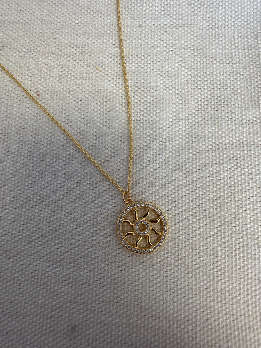 Standout Boutique Gold Sun Pendant Necklace