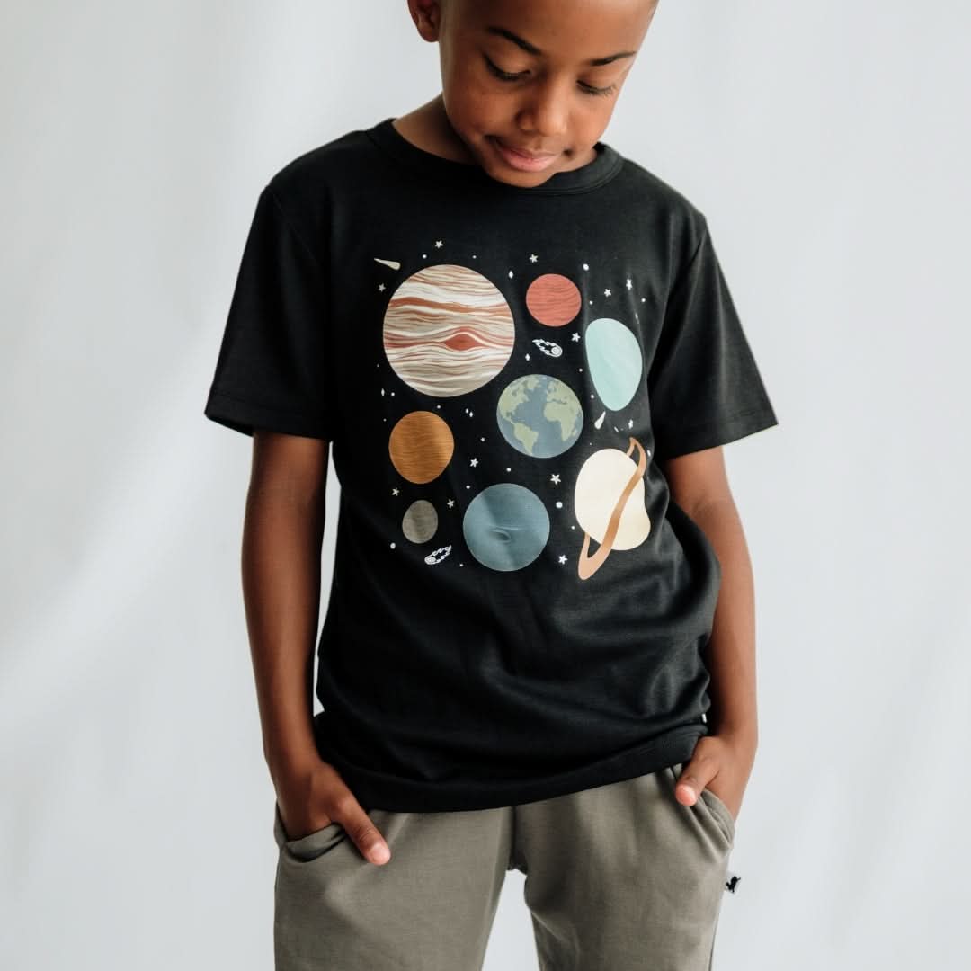 Youth Bamboo Graphic T-Shirt | Big Energy In Black