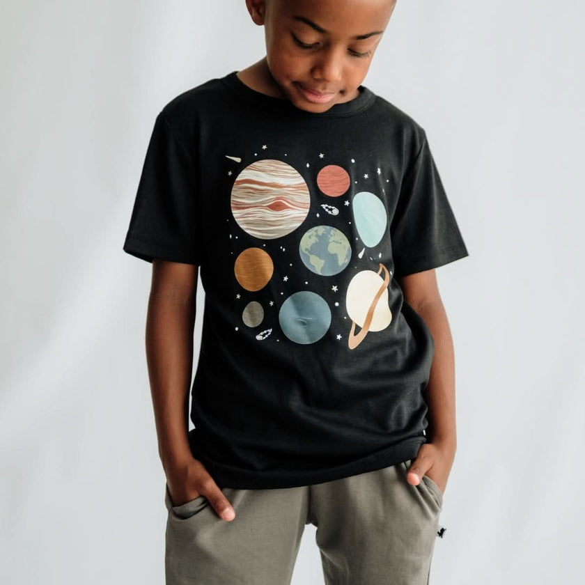 Youth Bamboo Graphic T-Shirt | Big Energy In Black