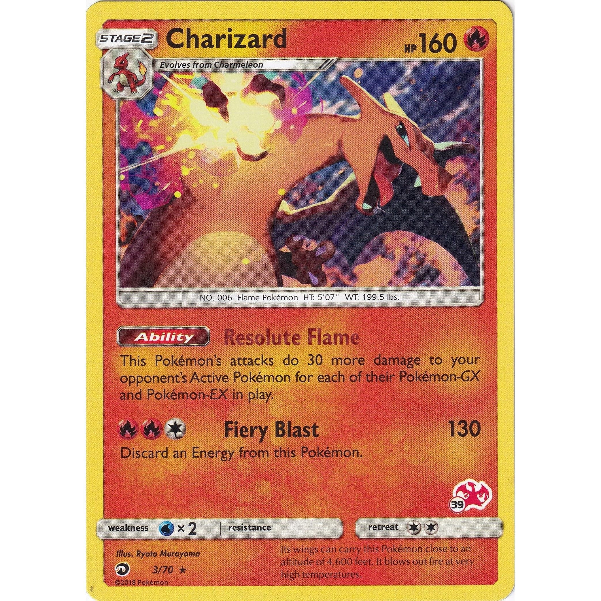 Charizard - 3/70 (#39 Charizard Stamped) (003/070) (BTA)