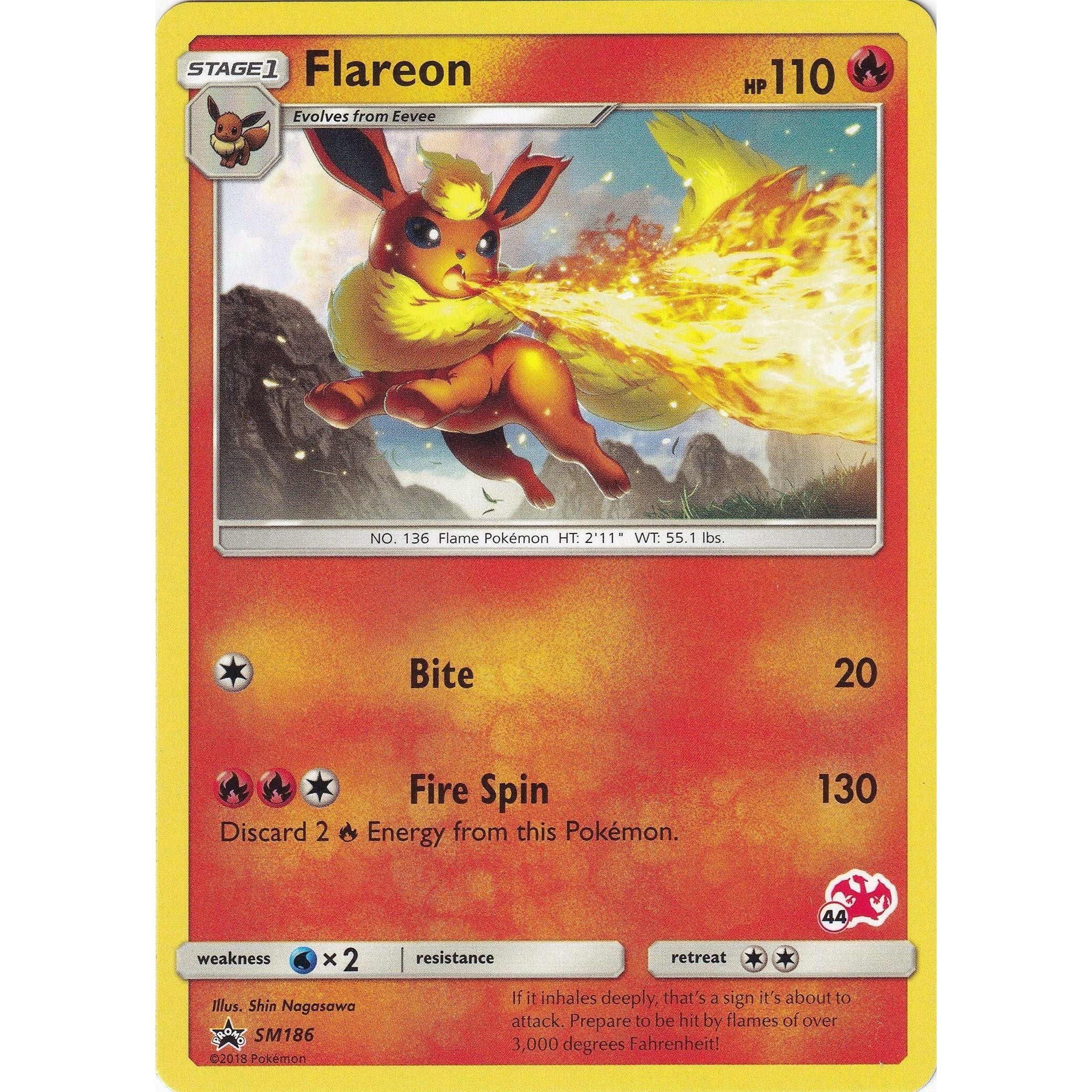 Flareon - SM186 (#44 Charizard Stamped) (SM186) (BTA)