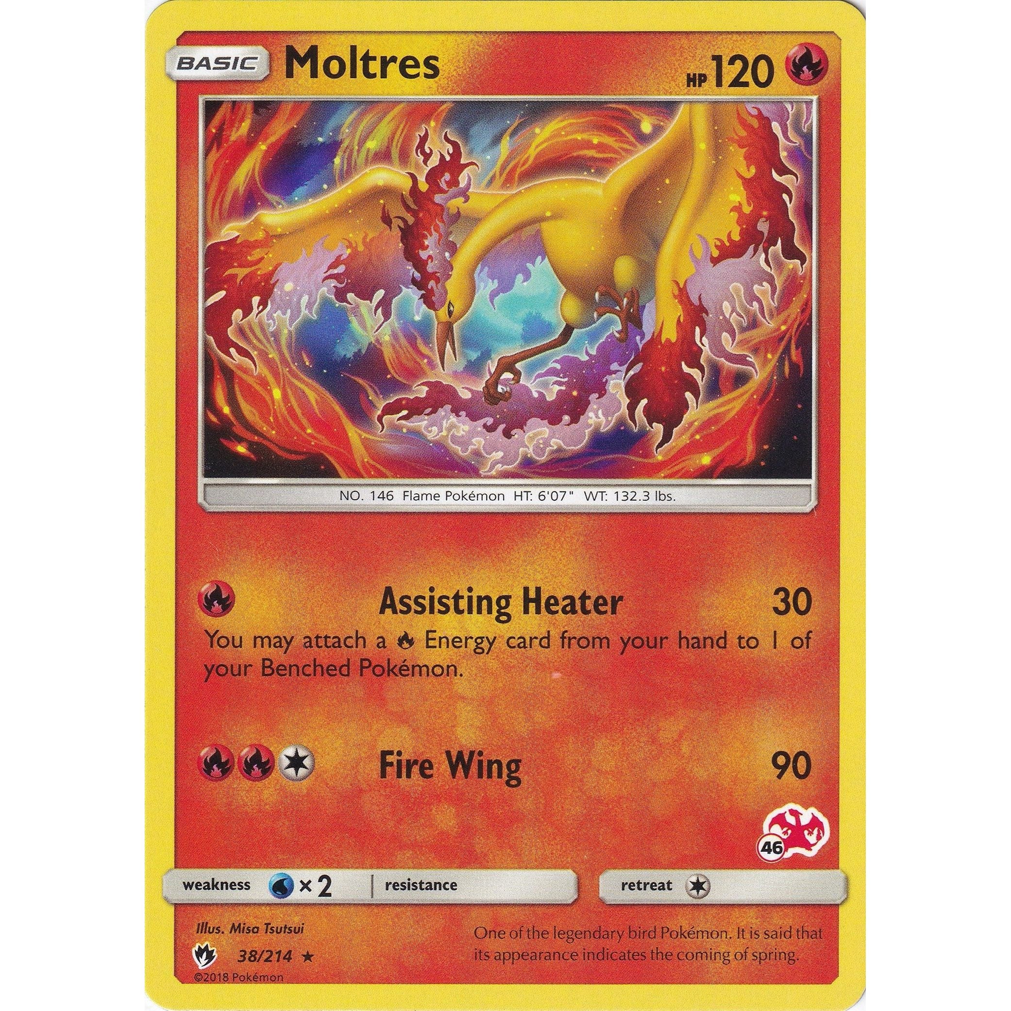 Moltres - 38/214 (#46 Charizard Stamped) (038/214) (BTA)