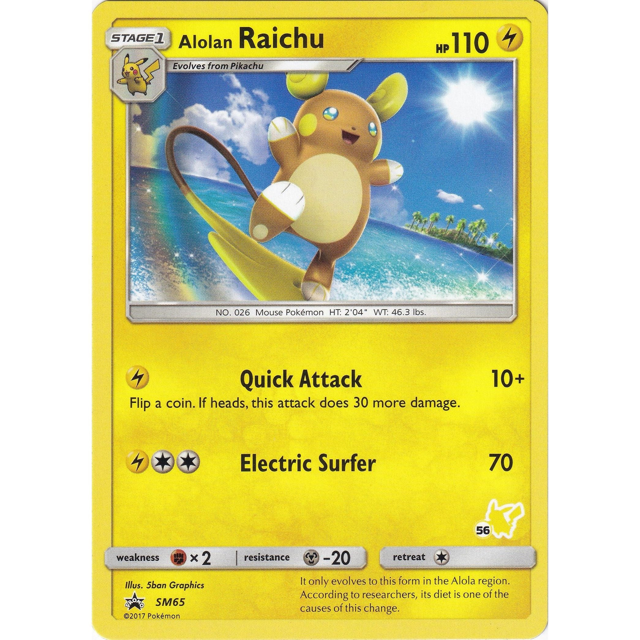 Alolan Raichu - SM65 (#56 Pikachu Stamped) (SM65) (BTA)