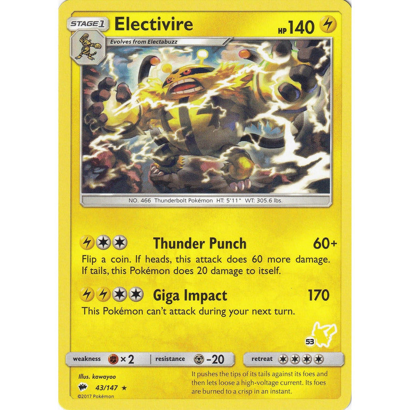 Electivire - 43/147 (#53 Pikachu Stamped) (043/147) (BTA)