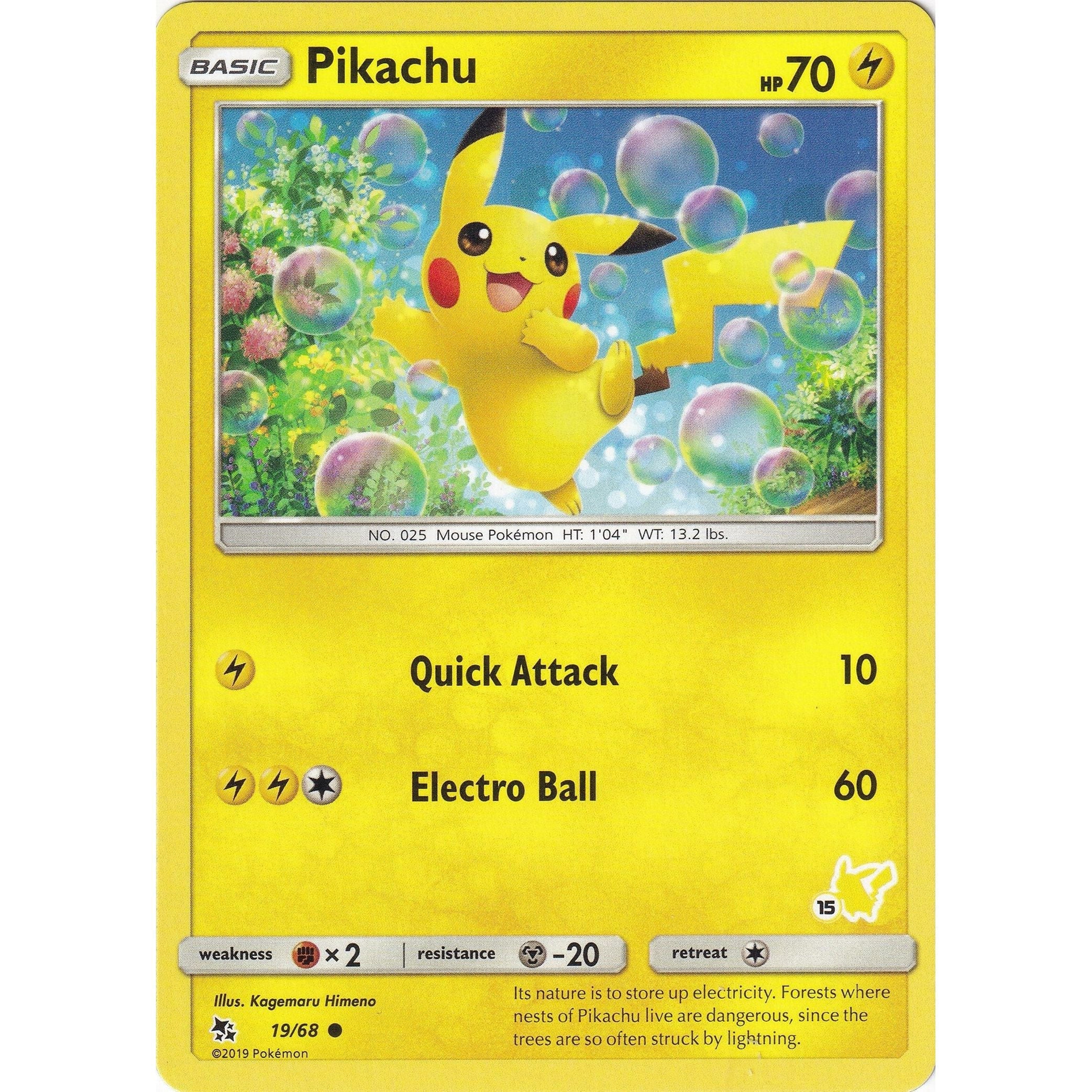 Pikachu - 19/68 (#15 Pikachu Stamped) (019/068) (BTA)