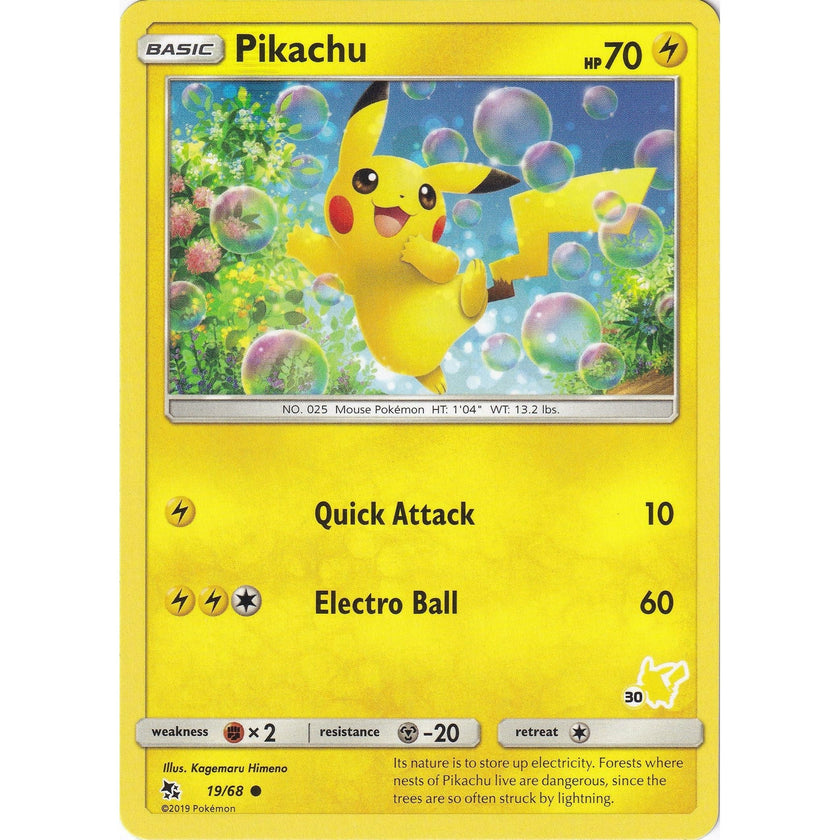 Pikachu - 19/68 (#30 Pikachu Stamped) (019/068) (BTA)