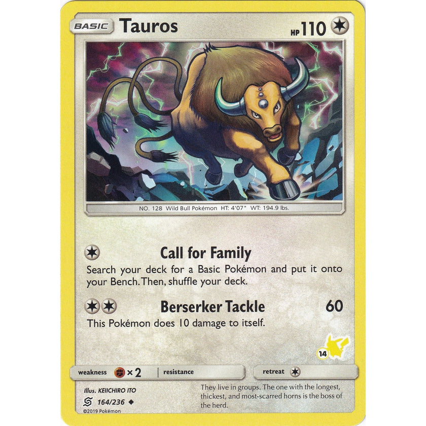 Tauros - 164/236 (#14 Pikachu Stamped) (164/236) (BTA)
