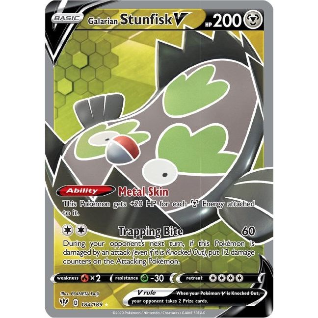 Galarian Stunfisk V (Full Art) (184/189) (SWSH03)