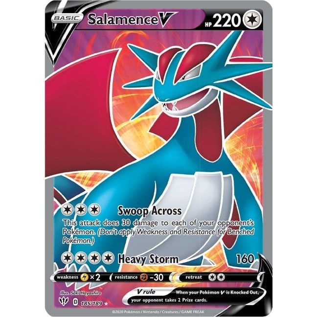 Salamence V (Full Art) (185/189) (SWSH03)