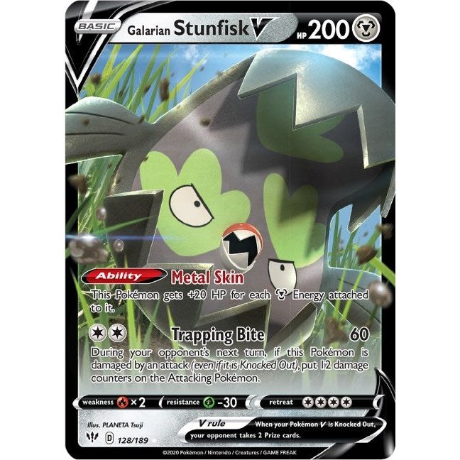 Galarian Stunfisk V (128/189) (SWSH03)