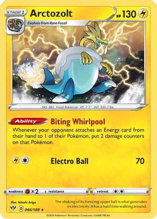 Arctozolt 66/189 - SWSH03 Darkness Ablaze Holofoil