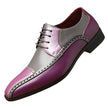 Men's Color Block Business Leather Shoes – Non-Slip Breathable PU, Sizes 39–48 | Canada USA