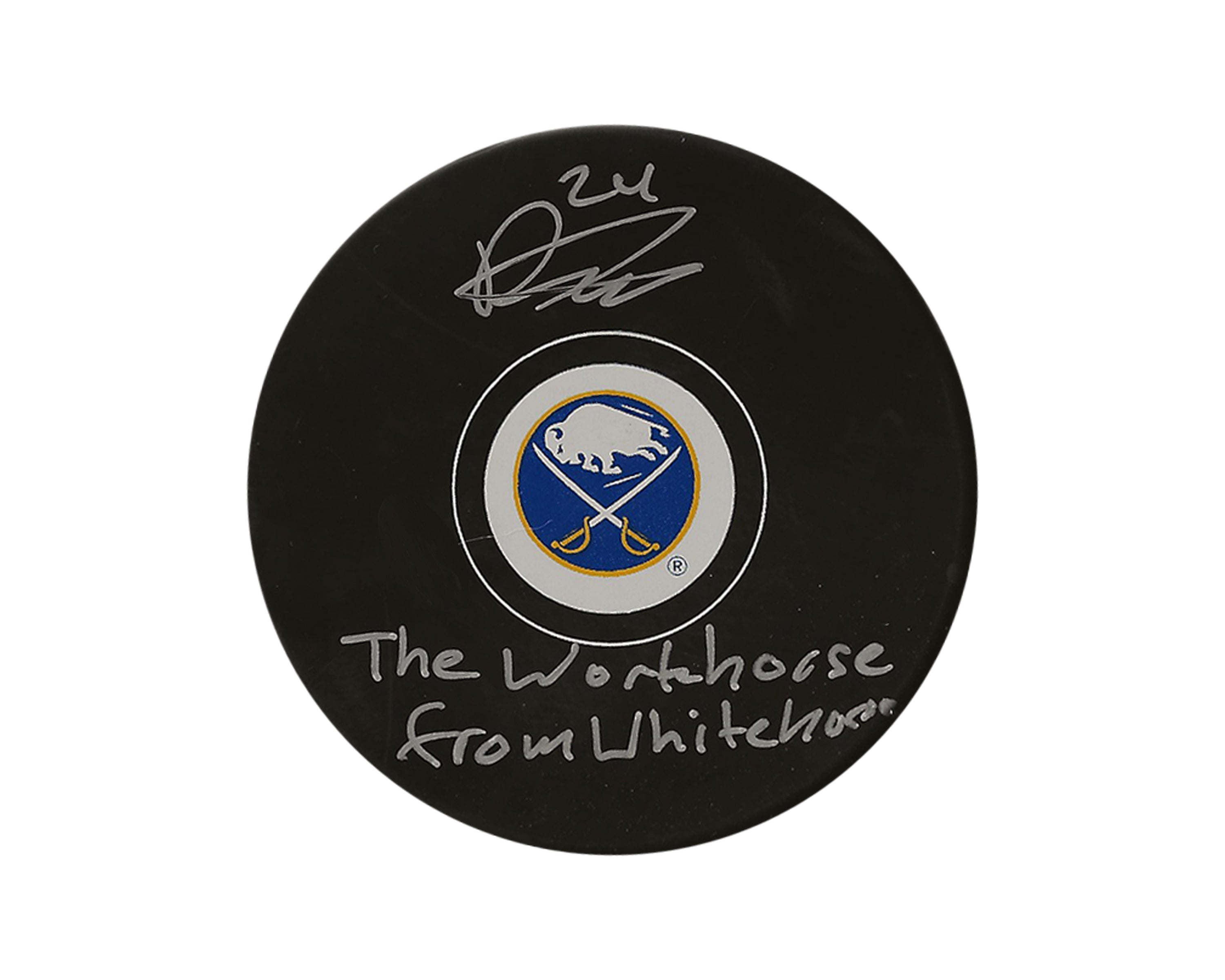 Dylan Cozens Autographed Buffalo Sabres Autograph Model Puck Inscribed 