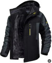 Winter Hooded Jacket Fashion Casual Warm Fleece Coat Windproof Rainproof Parka Windbreaker Men's Top