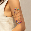Gravel Ring Beaded Opening Bracelet – Gold Alloy Electroplated Adjustable Bangle (10 Color Styles)