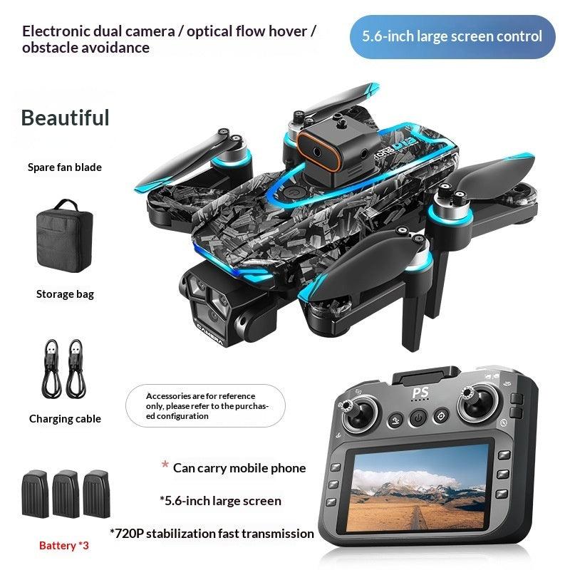 Brushless RC Quadcopter Drone with Obstacle Avoidance and 5.6-Inch Screen Remote