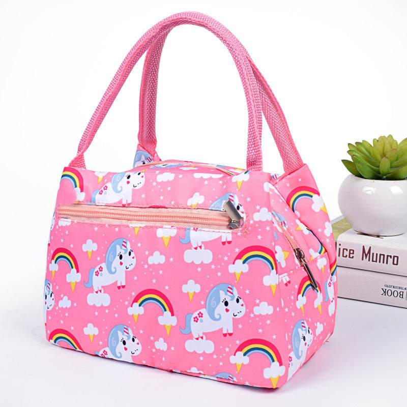 Portable Oxford Printed Insulated Tote Lunch Bag
