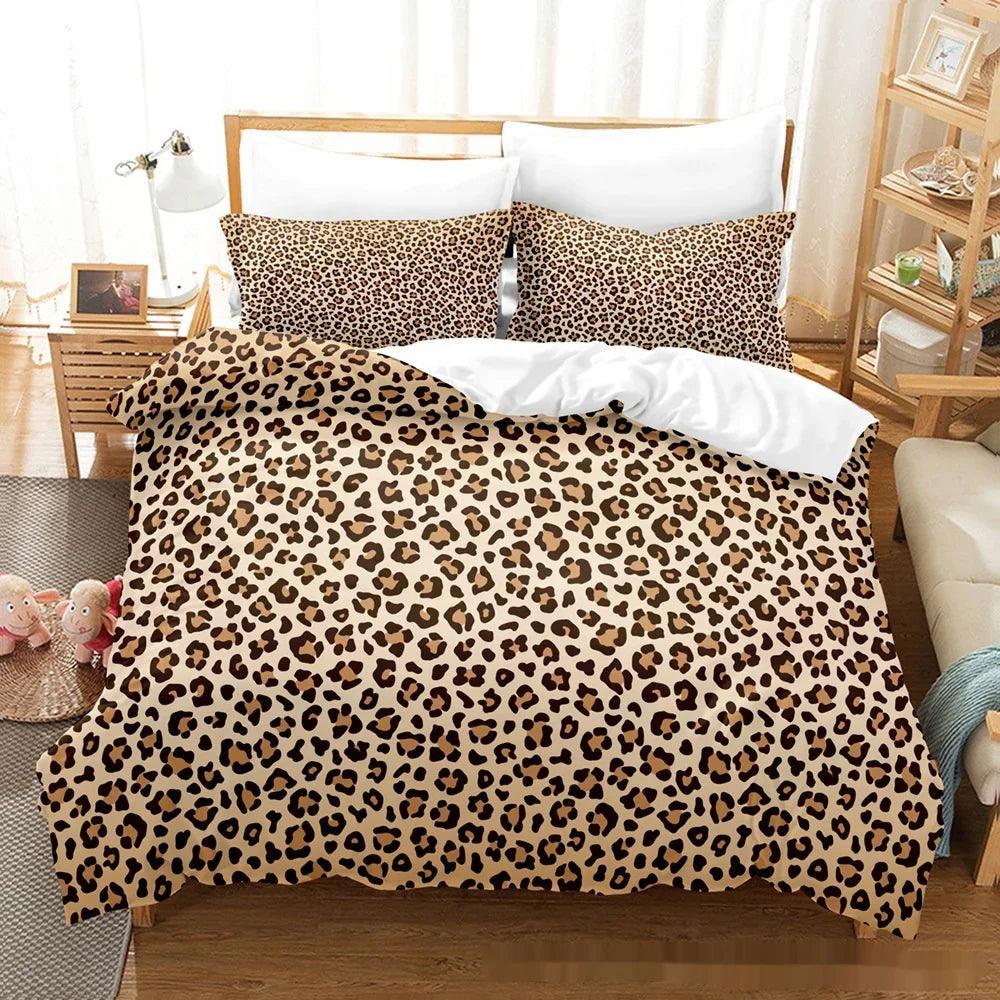 Animal Fur Grain Digital Print Duvet Cover Three-piece Bedding Set