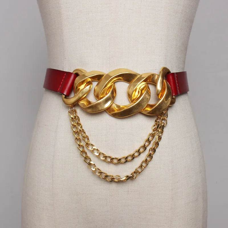 Street shot fashion metal chain link Waist Belt women
