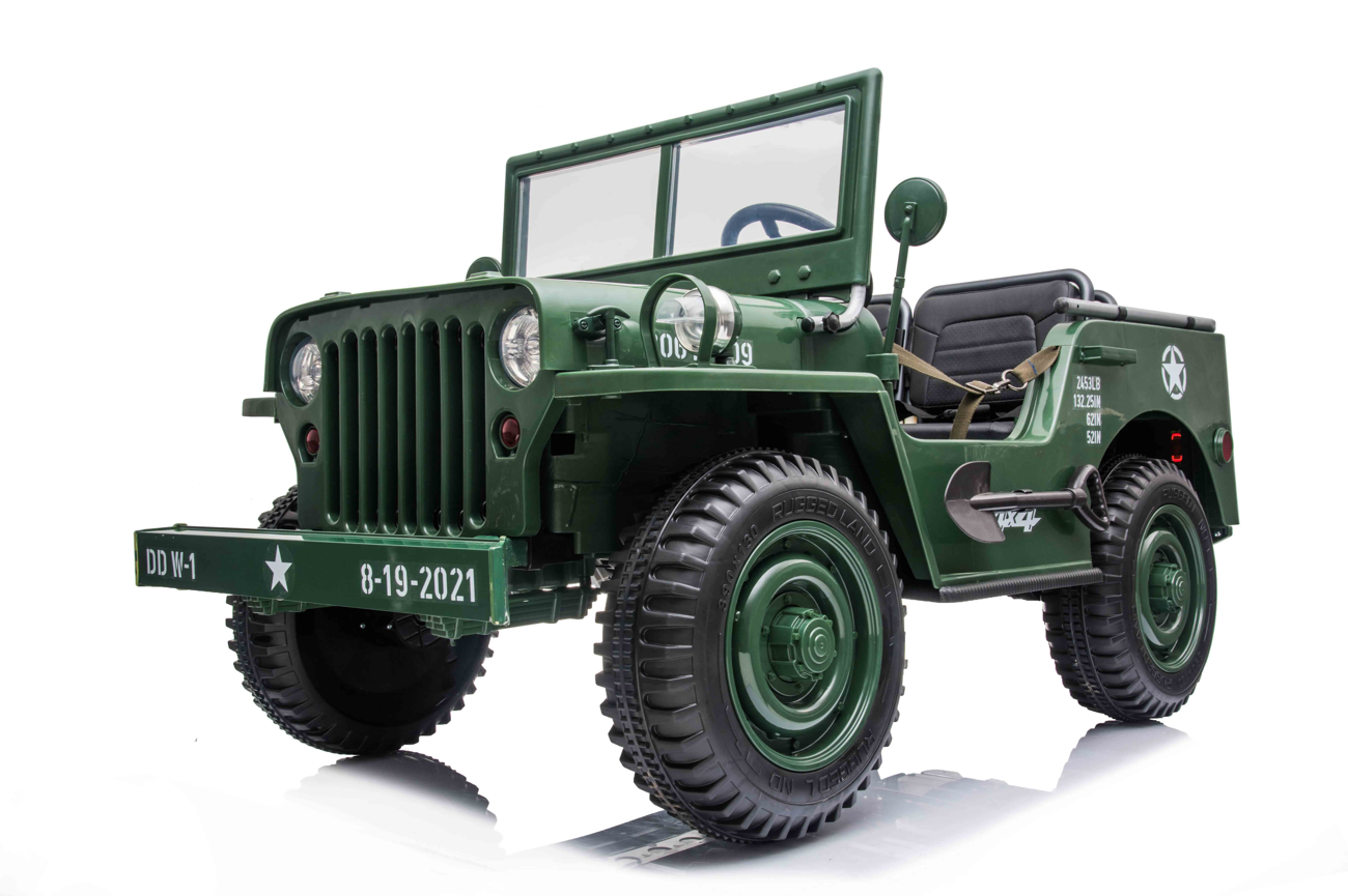 24V Army Jeep 3 Seater DELUXE Kids Ride On Car with Remote Control