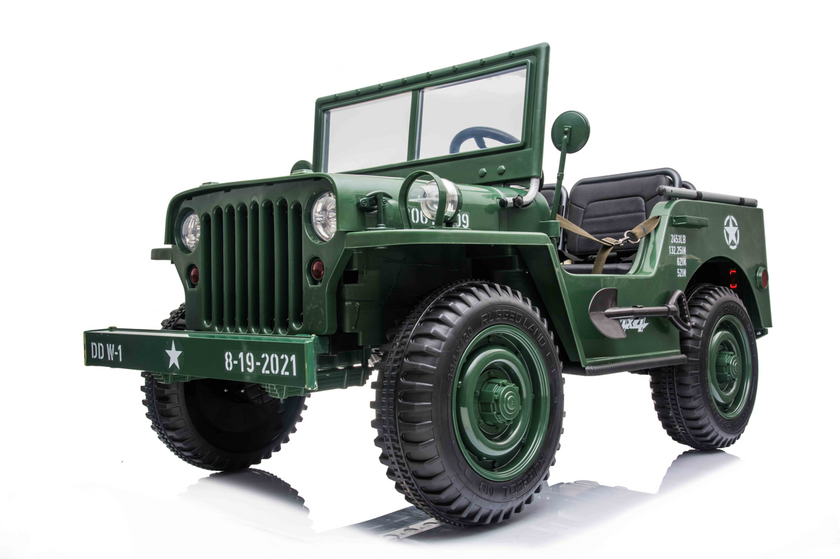 24V Army Jeep 3 Seater DELUXE Kids Ride On Car with Remote Control