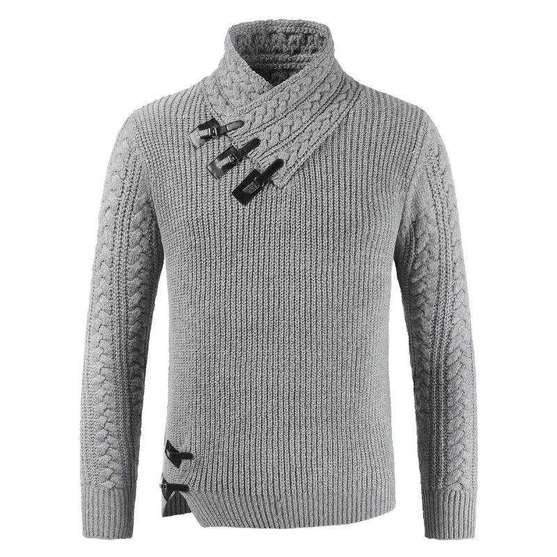Men's Scalp Button Irregular Long Sleeve T-Shirt