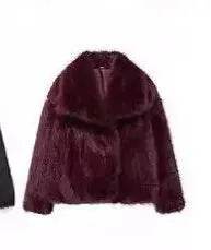 Winter Plush Open front Coat Thick lapel Outwear Faux Fur Coat women