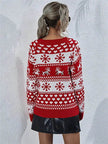 Elk Autumn And Winter New Knitted Round Neck Women's Christmas Snowflake Pullover Women's Sweater
