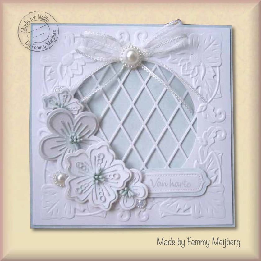 Nellie's Choice 3D Embossing Folder - Exotic Flower Frame