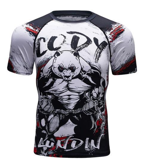Men’s MMA Compression Rash Guard Set – Anime BJJ Grappling Fight Shorts & Leggings Training Gear