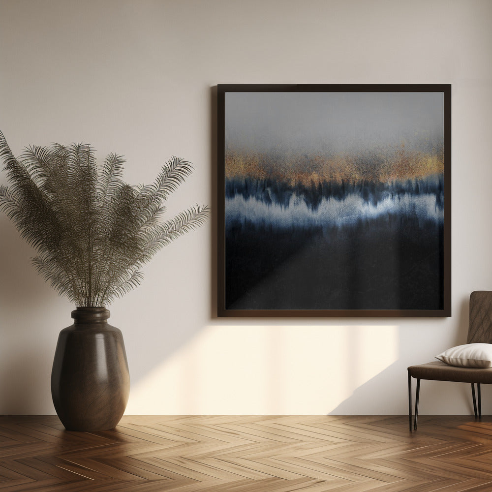 Art mural : Horizon doré abstrait