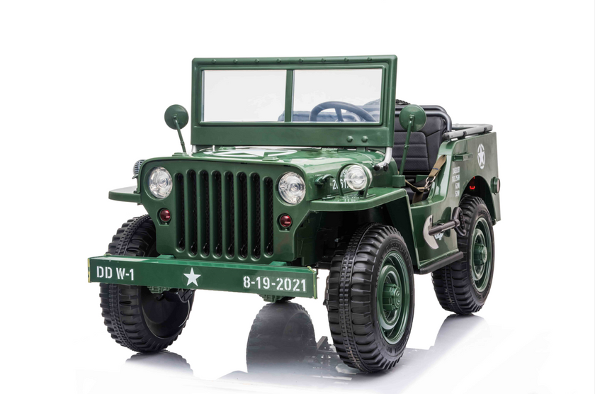 24V Army Jeep 3 Seater DELUXE Kids Ride On Car with Remote Control