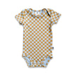 Baby Short Sleeve Bamboo Onesie | Orange Smilies