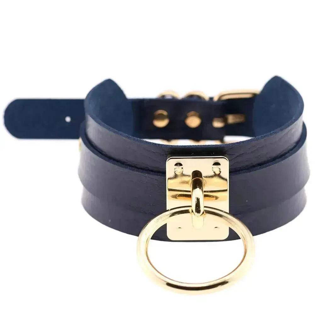 Gothic Punk Wide PU Leather O Ring BDSM Collar Choker Necklace Women Bondage Collar